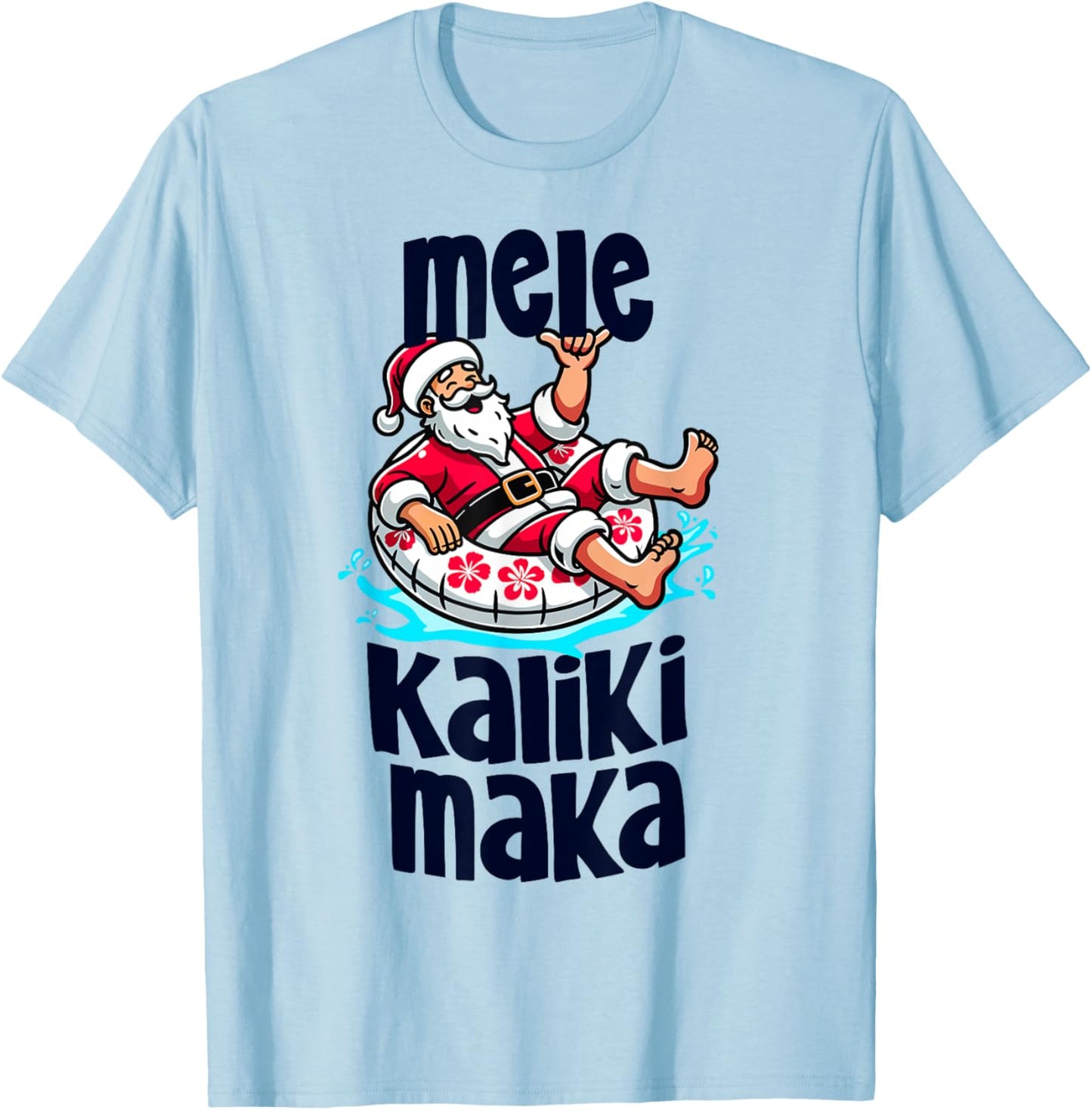 Funny Mele Kalikimaka Family Vacation Hawaiian Christmas T-Shirt - T-Shirt | Light Blue