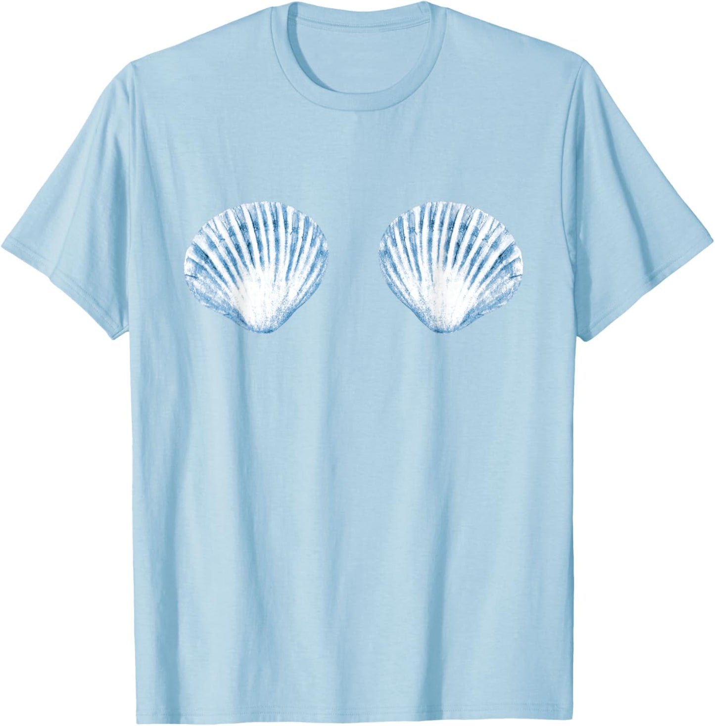 Mermaid Seashell Bachelorette Seashells Bridal Coastal Bra T-Shirt - T-Shirt | Light Blue