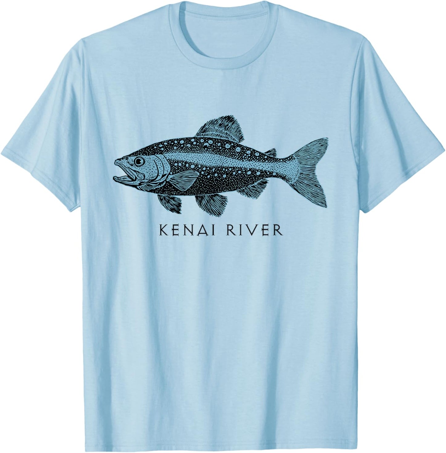 Kenai River Alaska Salmon Fish Art Fishing Kenai Peninsula T-Shirt - T-Shirt | Light Blue
