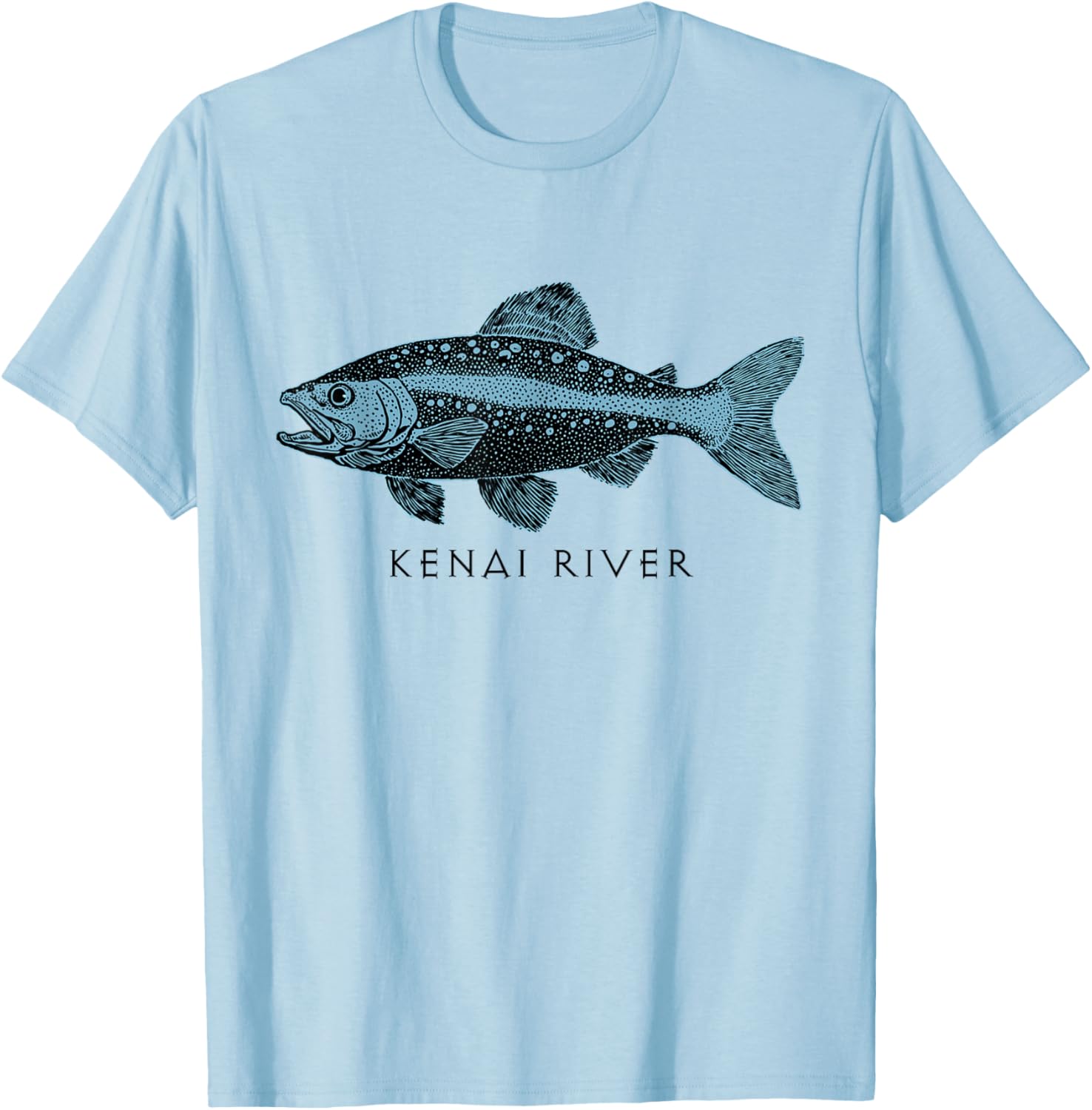Kenai River Alaska Salmon Fish Art Fishing Kenai Peninsula T-Shirt - T-Shirt | Light Blue