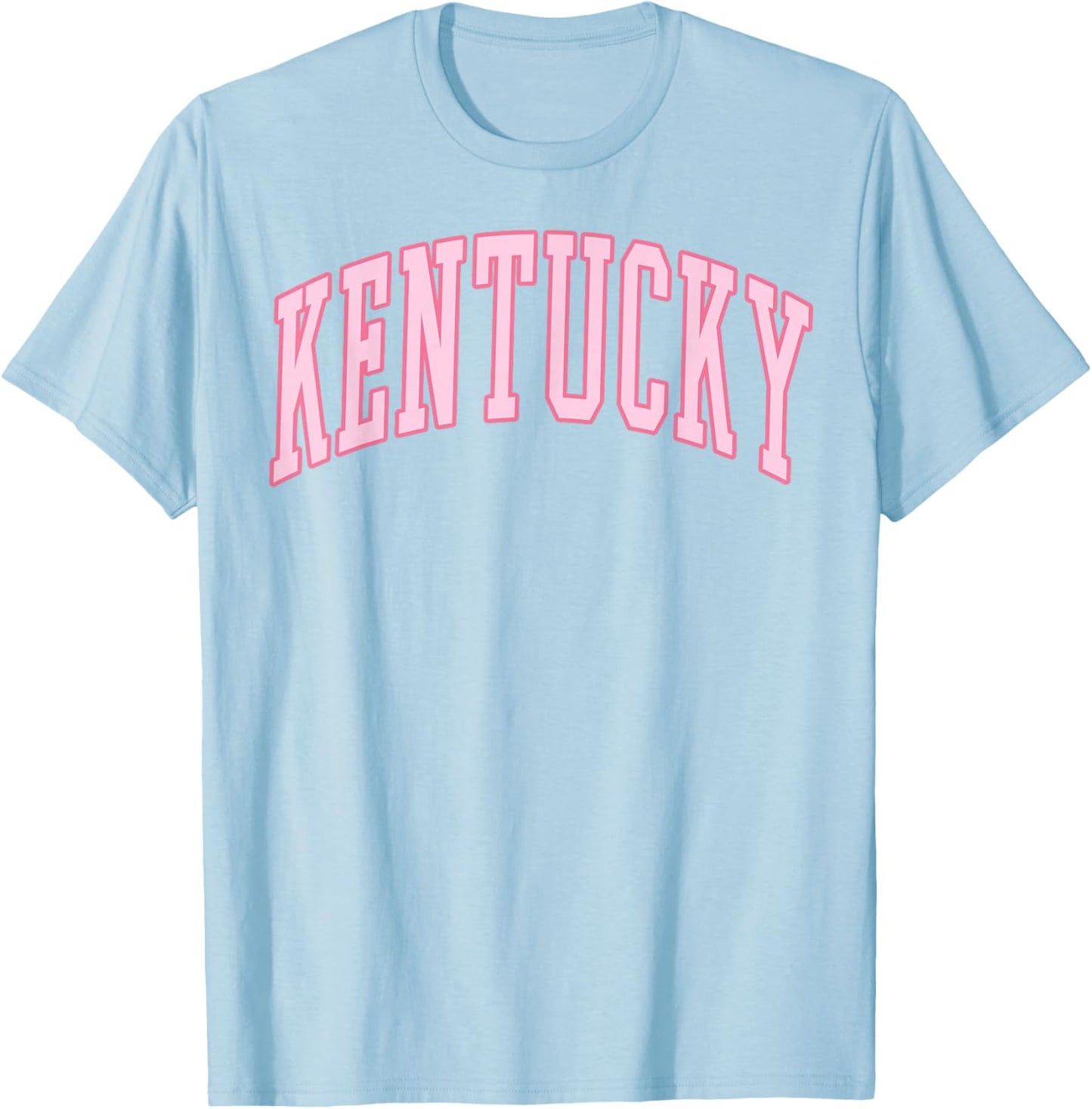Kentucky Vintage Preppy Varsity Pink Sports T-Shirt - T-Shirt | Light Blue