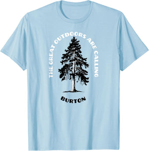 Burton The Great Outdoors Are Calling Tree Nature T-Shirt - T-Shirt | Light Blue