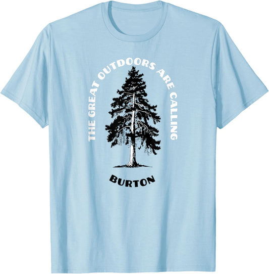 Burton The Great Outdoors Are Calling Tree Nature T-Shirt - T-Shirt | Light Blue