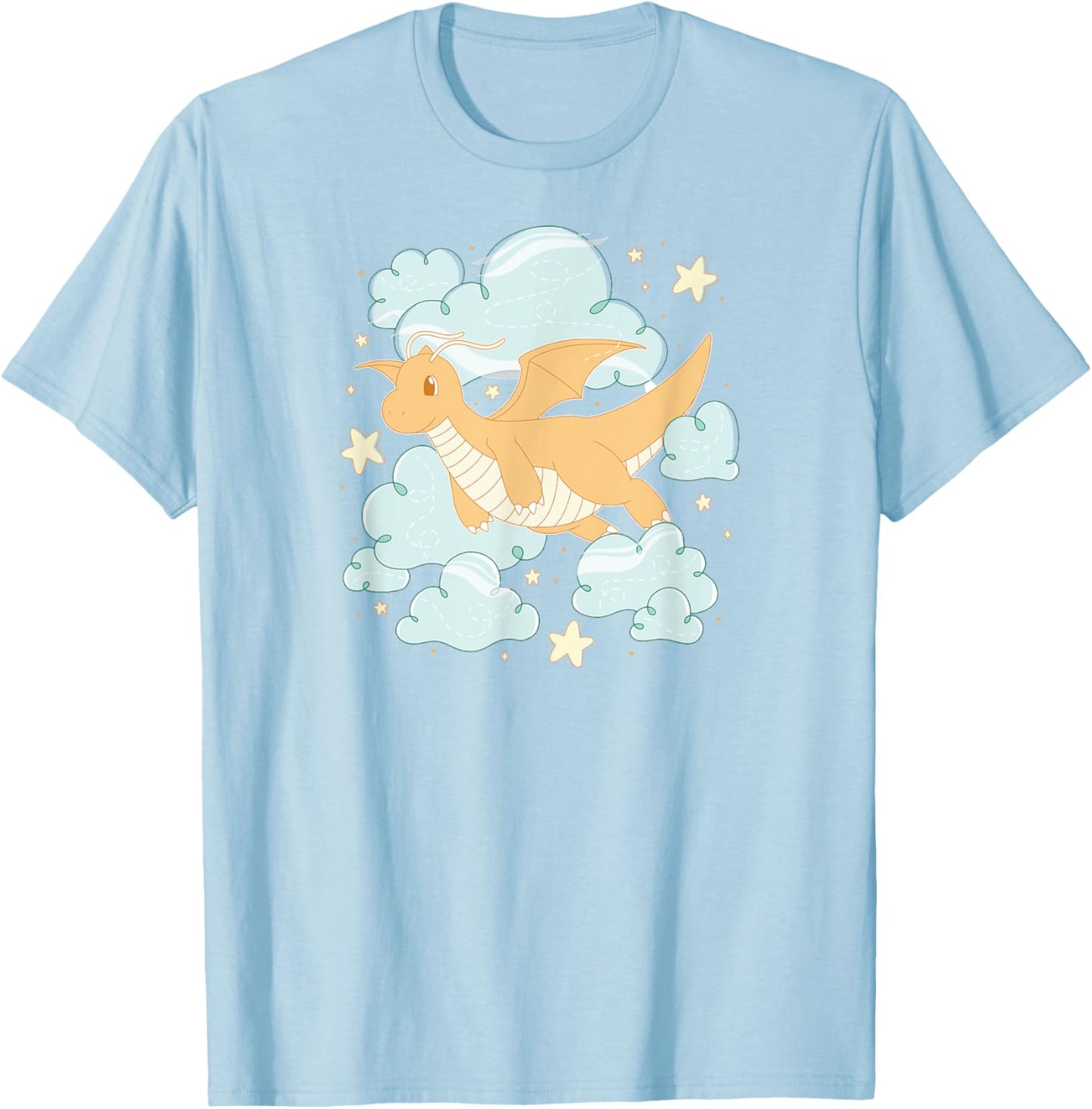 Pokémon - Celestial Pastel Dragonite Clouds White T-Shirt - T-Shirt | Light Blue