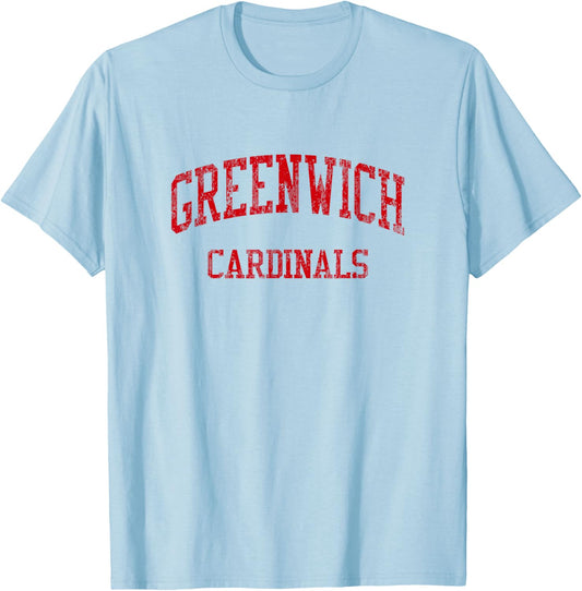 Greenwich High School HS Greenwich CT Vintage Sports T-Shirt - T-Shirt | Light Blue