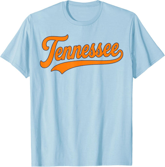 Tennessee Vintage Orange Tennessee Men Women Retro Orange T-Shirt - T-Shirt | Light Blue