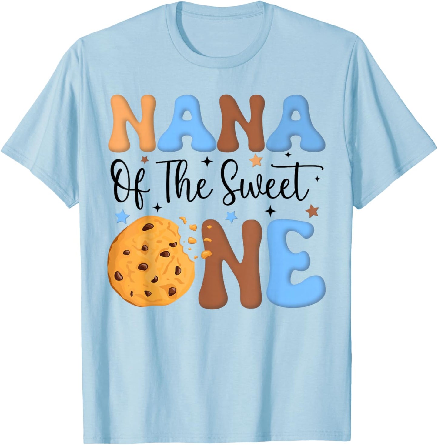 Nana of The Sweet One Cookies & Milk 1st Birthday Family T-Shirt - T-Shirt | Light Blue