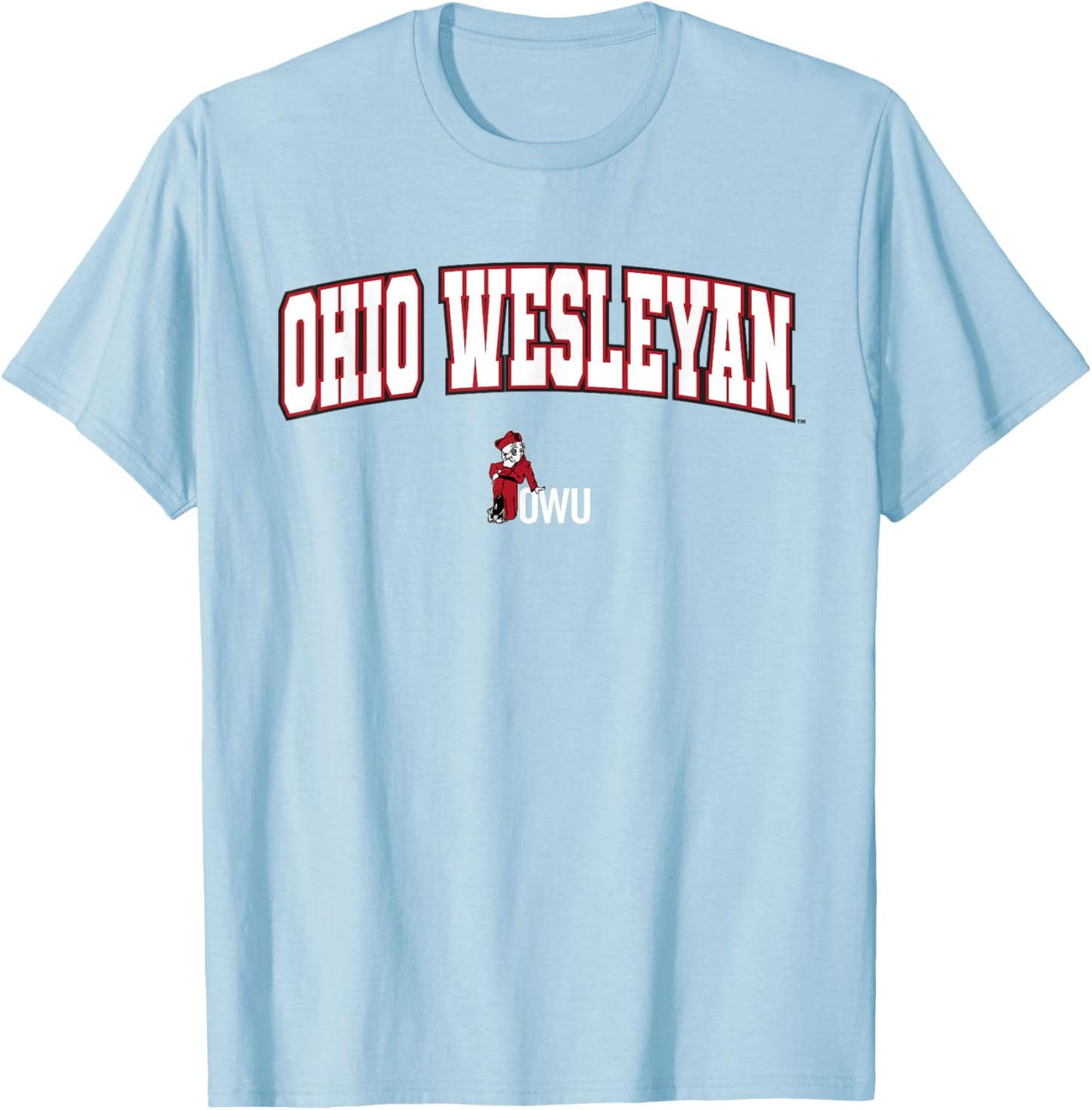 Ohio Wesleyan University Battling Bishops Arch Logo T-Shirt - T-Shirt | Light Blue