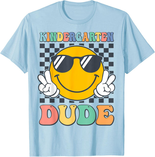 Kindergarten Dude First Day of Kindergarten Back to School T-Shirt - T-Shirt | Light Blue