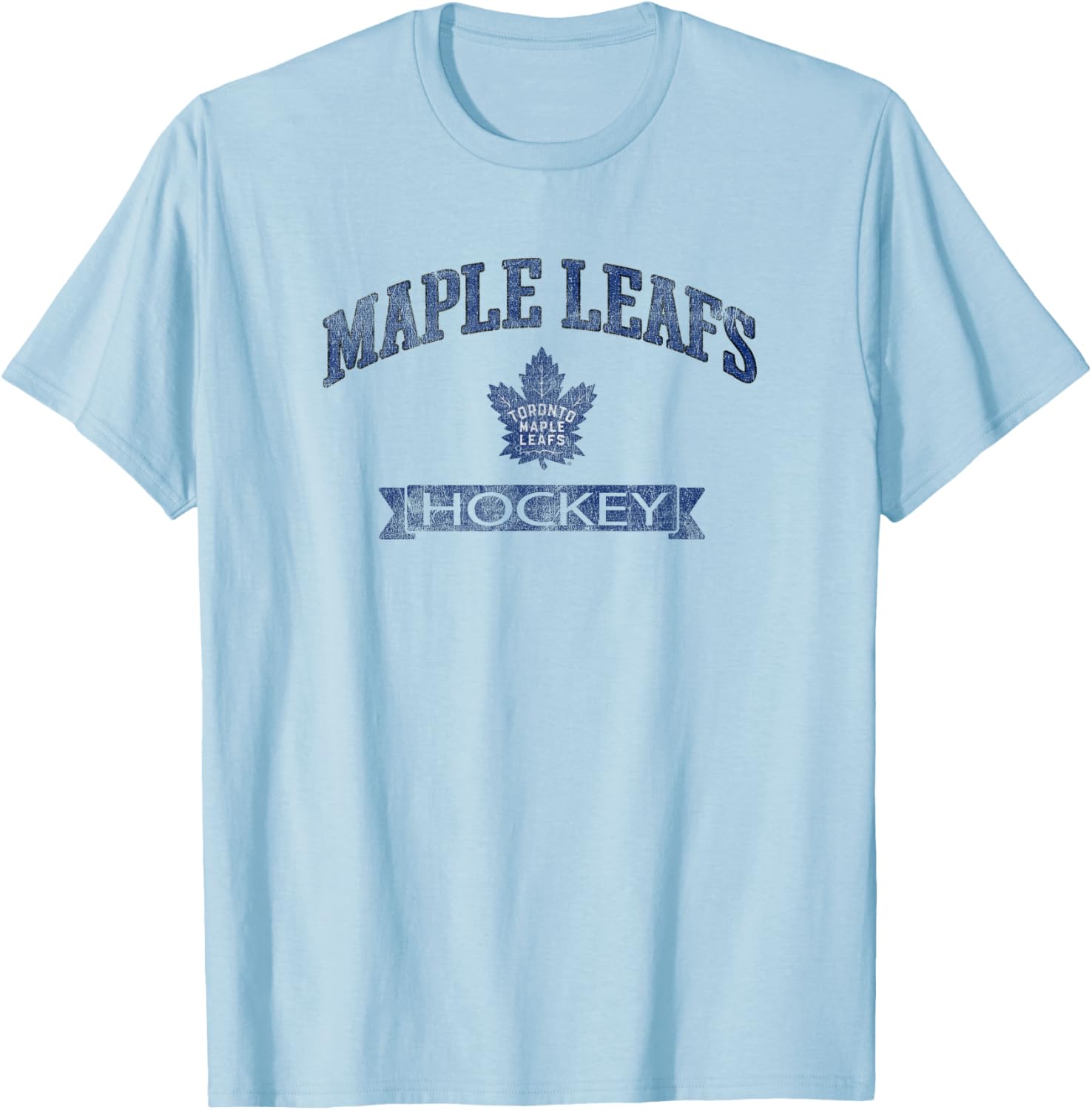 Toronto Maple Leafs Vintage Hockey Gray Officially Licensed T-Shirt - T-Shirt | Light Blue