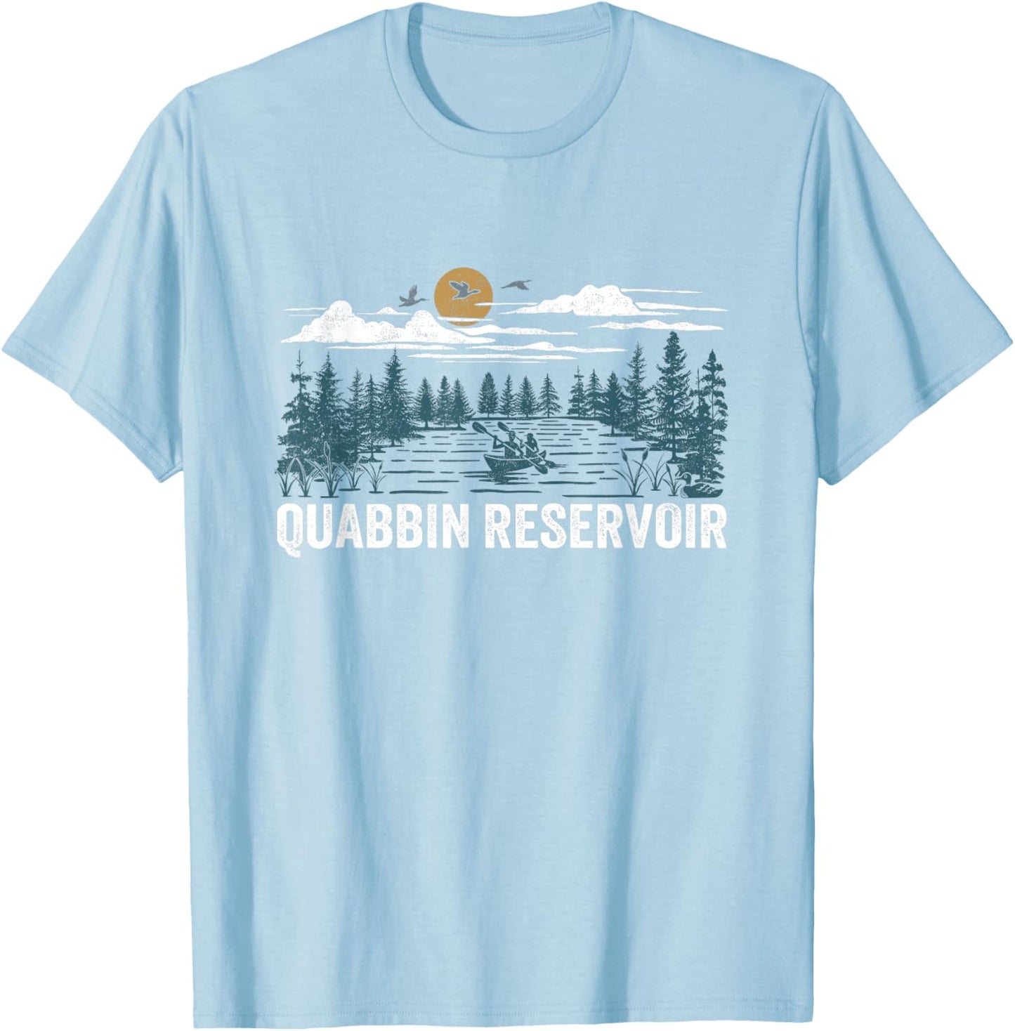 Quabbin Reservoir Massachusetts T-Shirt - T-Shirt | Light Blue