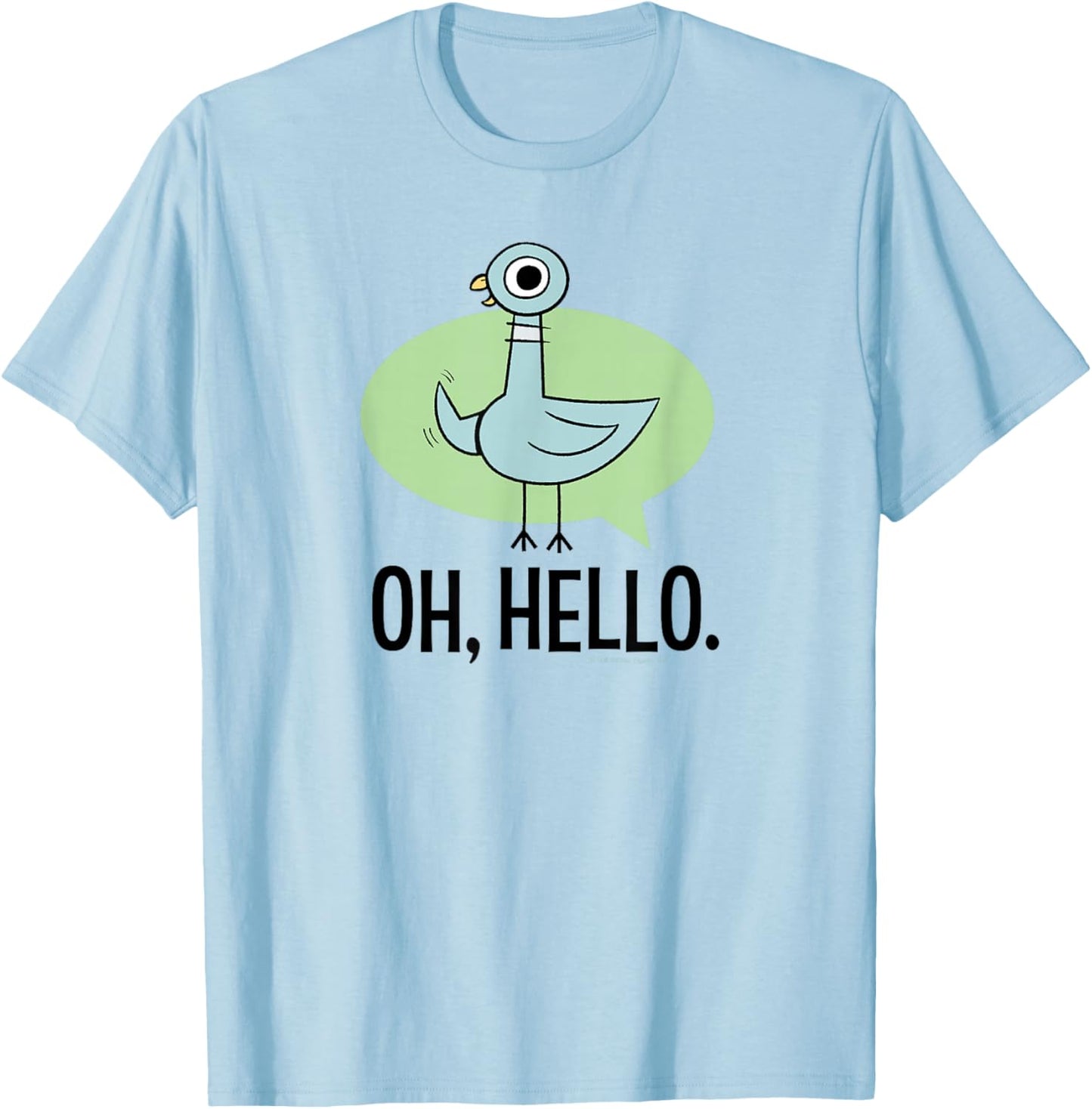 The Pigeon Oh Hello T-Shirt - T-Shirt | Light Blue