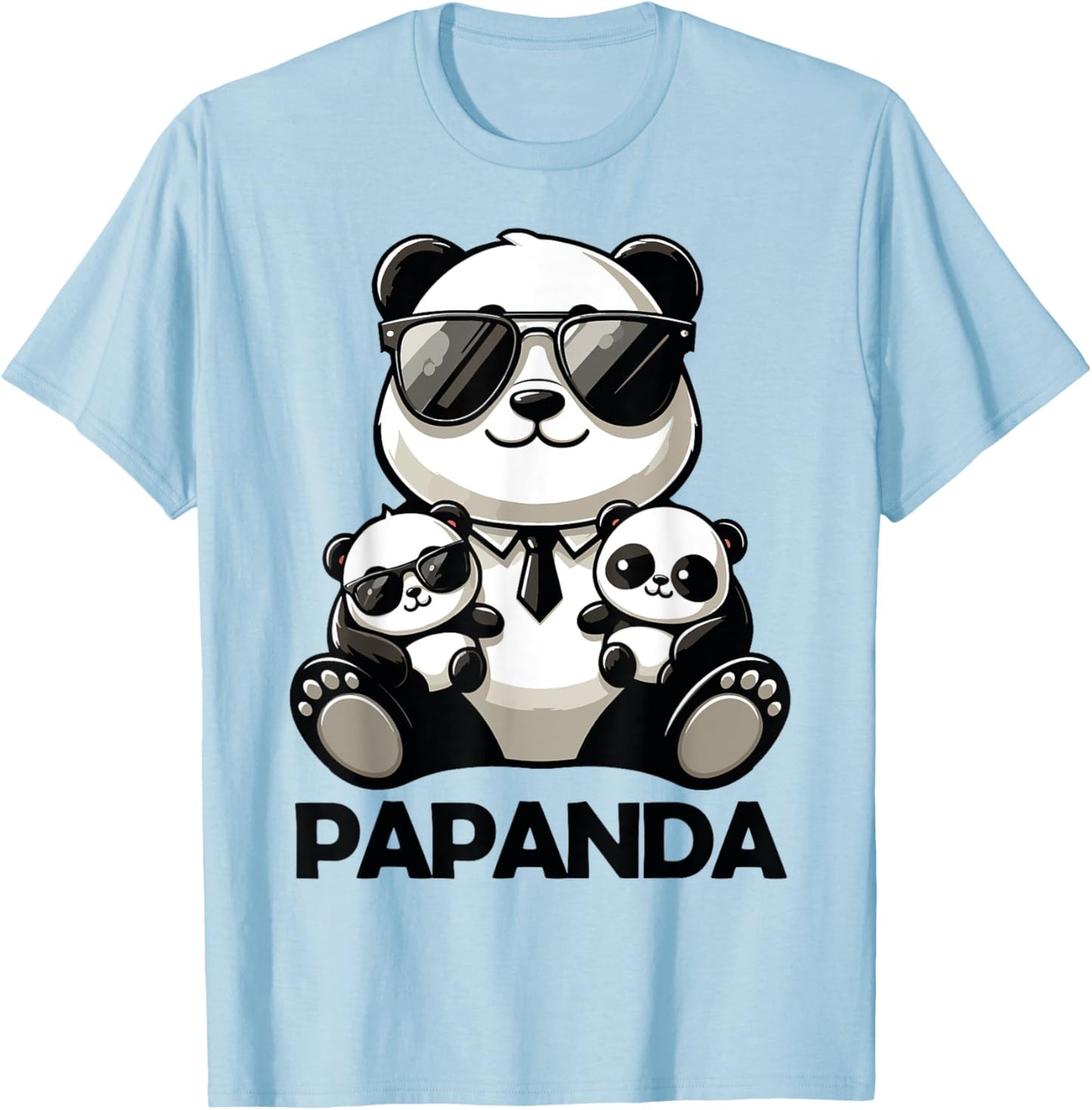 Funny Dad Papa Quotes for Father's Day Father Panda Papanda T-Shirt - T-Shirt | Light Blue