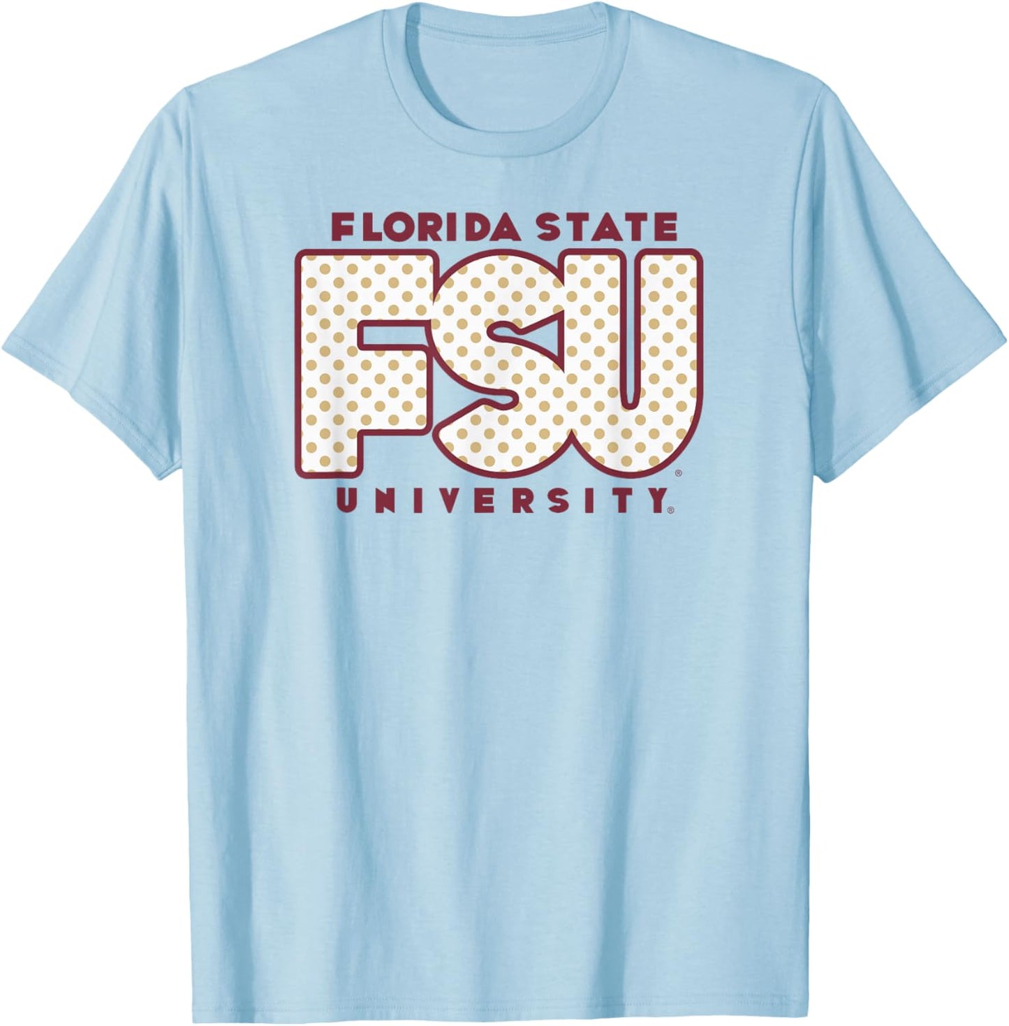 Florida State Seminoles Polka Dots Gray Officially Licensed T-Shirt - T-Shirt | Light Blue