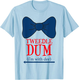Tweedle Dum I'm With Dee - Lazy couple halloween costumes T-Shirt - T-Shirt | Light Blue