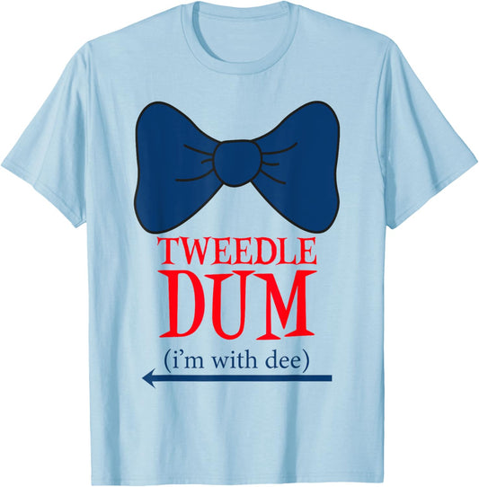 Tweedle Dum I'm With Dee - Lazy couple halloween costumes T-Shirt - T-Shirt | Light Blue
