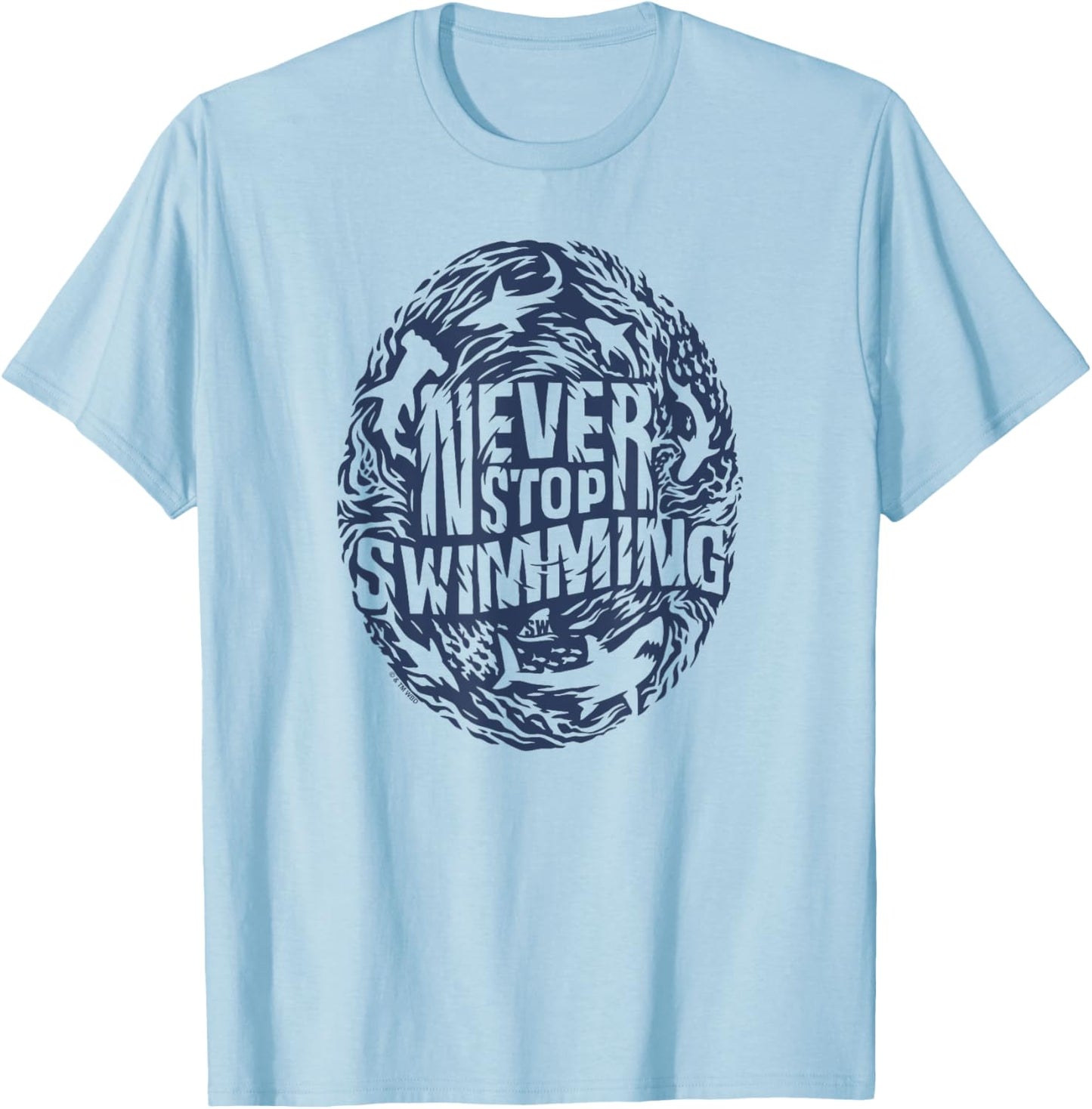 Shark Week Officially Licensed Never Stop Swimming T-Shirt - T-Shirt | Light Blue