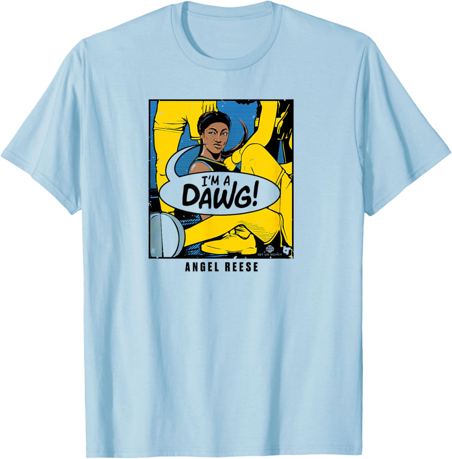 Angel Reese - I'm a Dawg - Chicago Basketball T-Shirt - T-Shirt | Light Blue