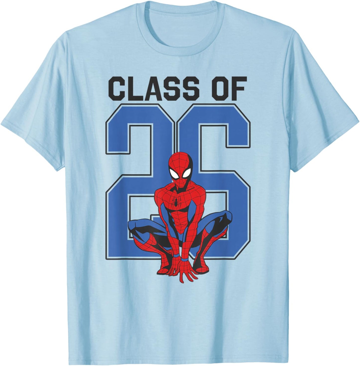Marvel Spider-Man Graduation Class of 26 Classic Spidey Pose T-Shirt - T-Shirt | Light Blue