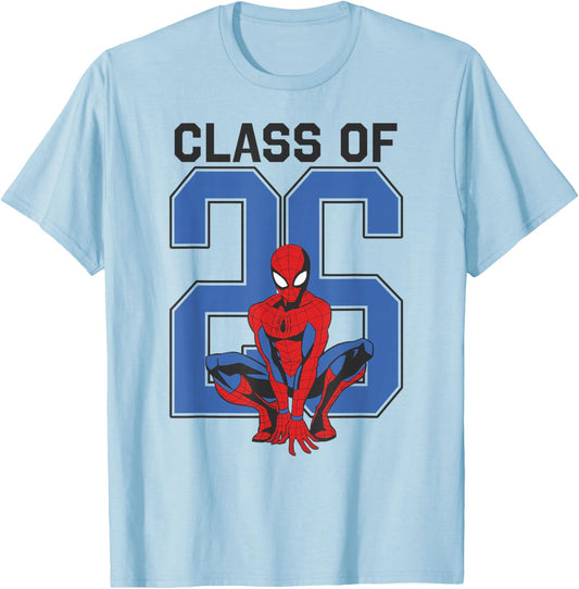 Marvel Spider-Man Graduation Class of 26 Classic Spidey Pose T-Shirt - T-Shirt | Light Blue