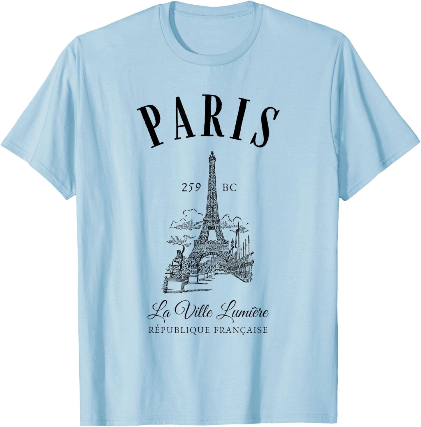 France Paris Eiffel Tower T-Shirt - T-Shirt | Light Blue