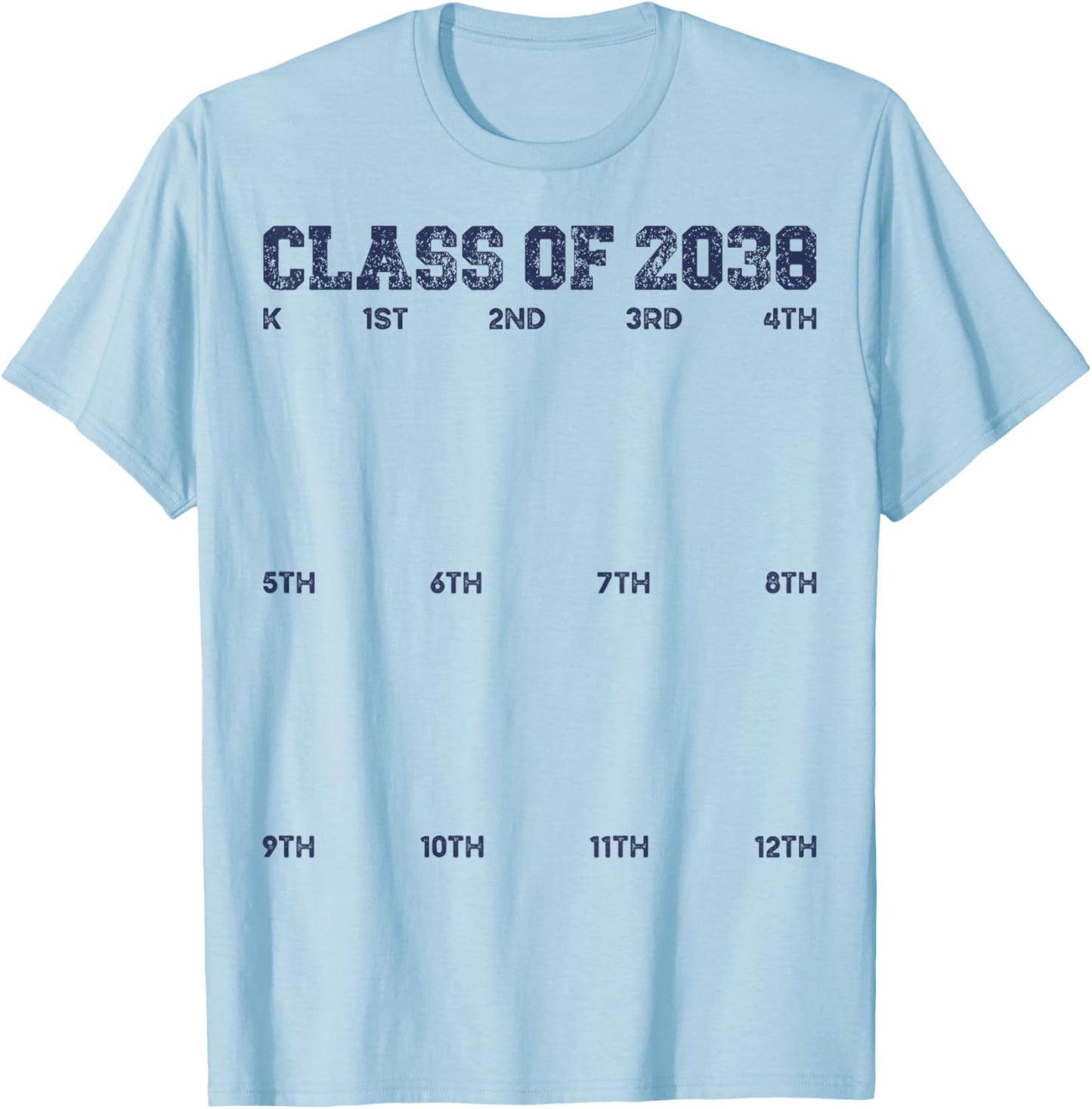 Class of 2038 Grow With Me Shirt 2038 Hand Print Kid K to 12 T-Shirt - T-Shirt | Light Blue