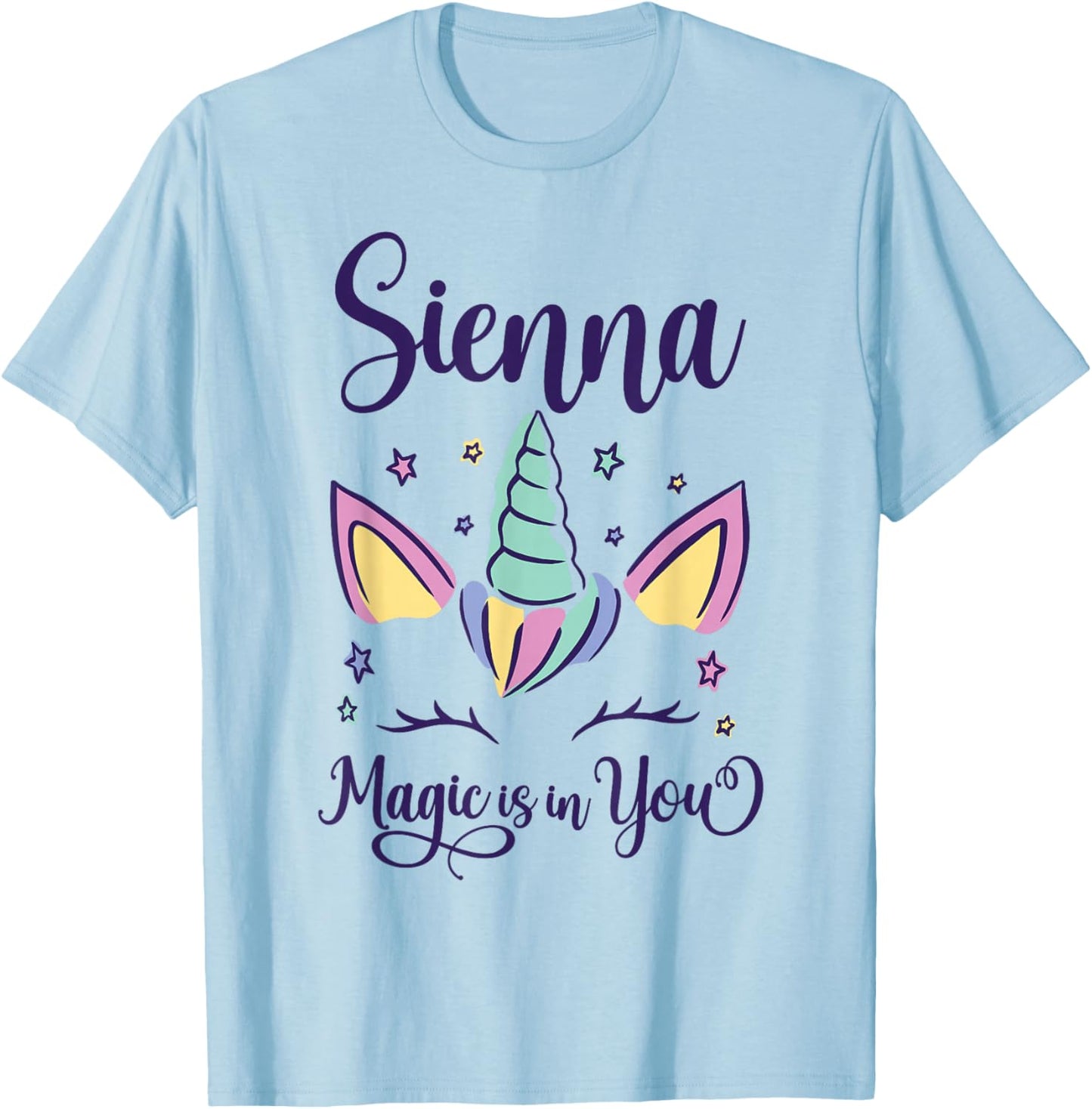 First Name Sienna Personalized I Love Sienna T-Shirt - T-Shirt | Light Blue