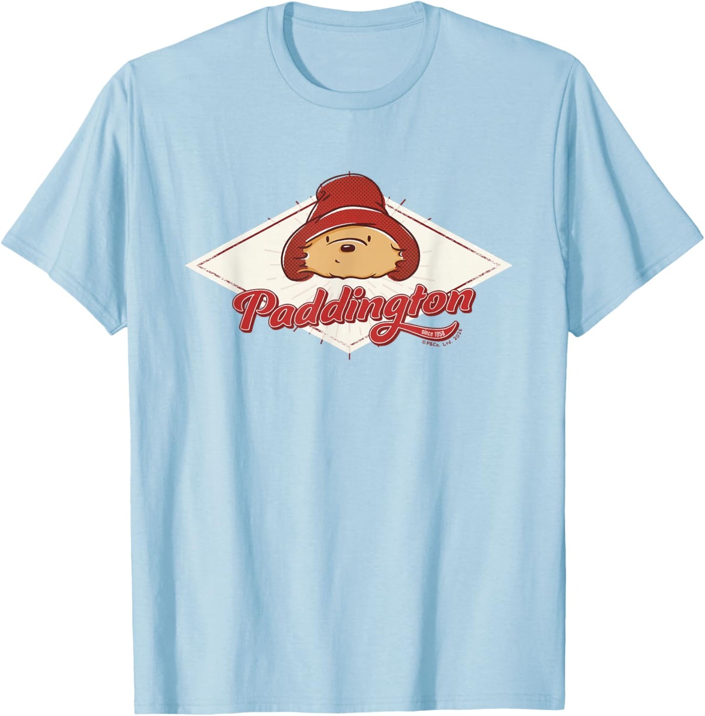 Diamond Retro Classic Paddington Bear T-Shirt - T-Shirt | Light Blue