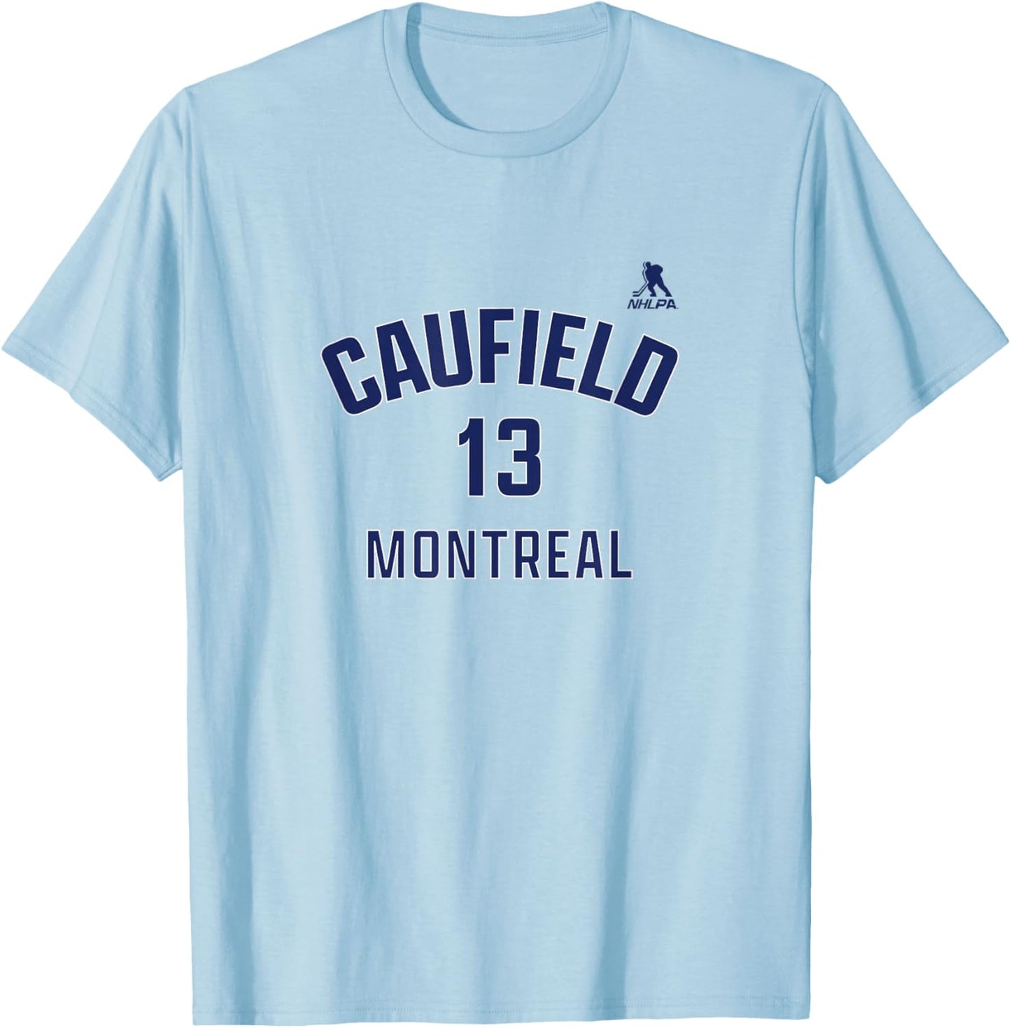 Cole Caufield: Montreal Name & Number T-Shirt - T-Shirt | Light Blue