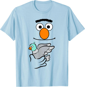 Sesame Street Bert Holding Pigeon Halloween Costume T-Shirt - T-Shirt | Light Blue