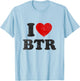 I Love BTR Baton Rouge Airport Code Vintage Hometown Travel T-Shirt - T-Shirt | Light Blue
