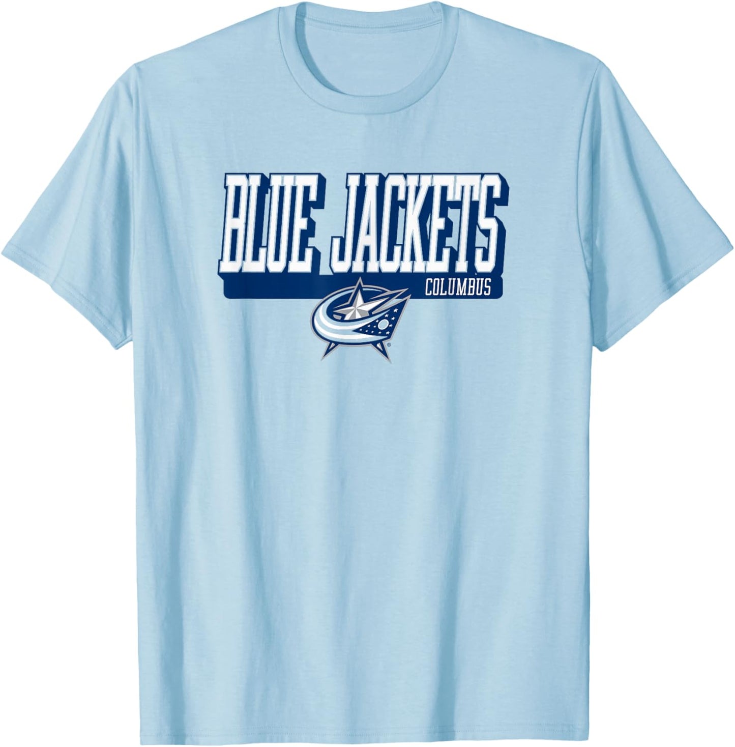 Columbus Blue Jackets Faceoff Red Officially Licensed T-Shirt - T-Shirt | Light Blue