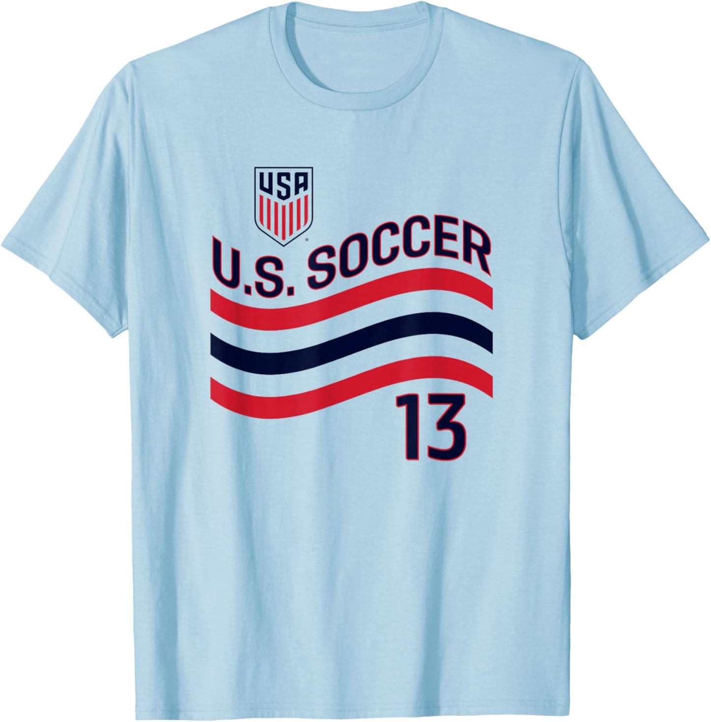 Tim Ream 13 White USMNT Officially Licensed T-Shirt - T-Shirt | Light Blue