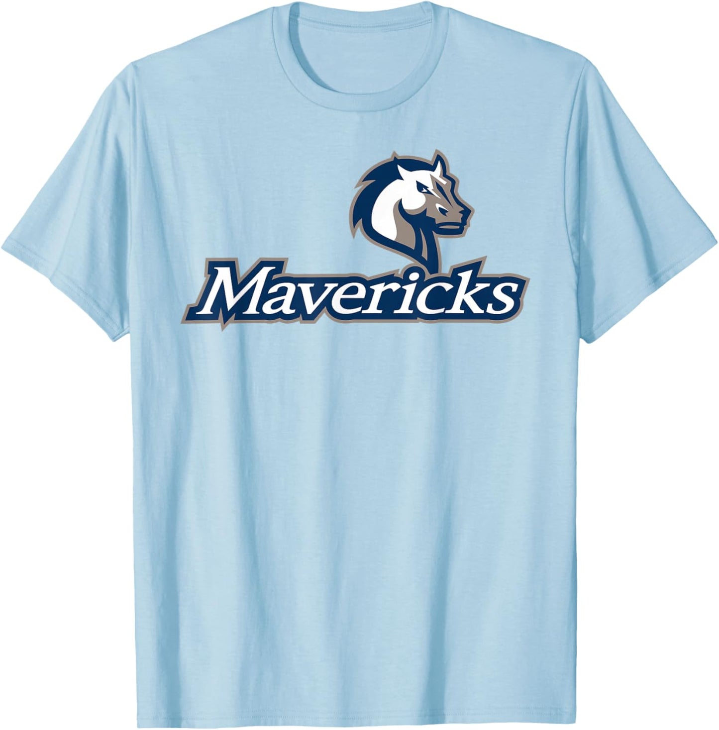 Mercy University Mavericks Mavs Logo T-Shirt - T-Shirt | Light Blue