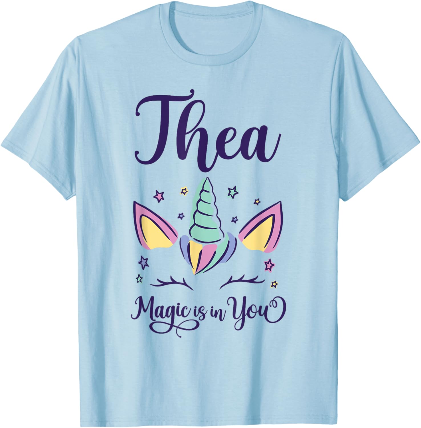 First Name Thea Personalized I Love Thea T-Shirt - T-Shirt | Light Blue