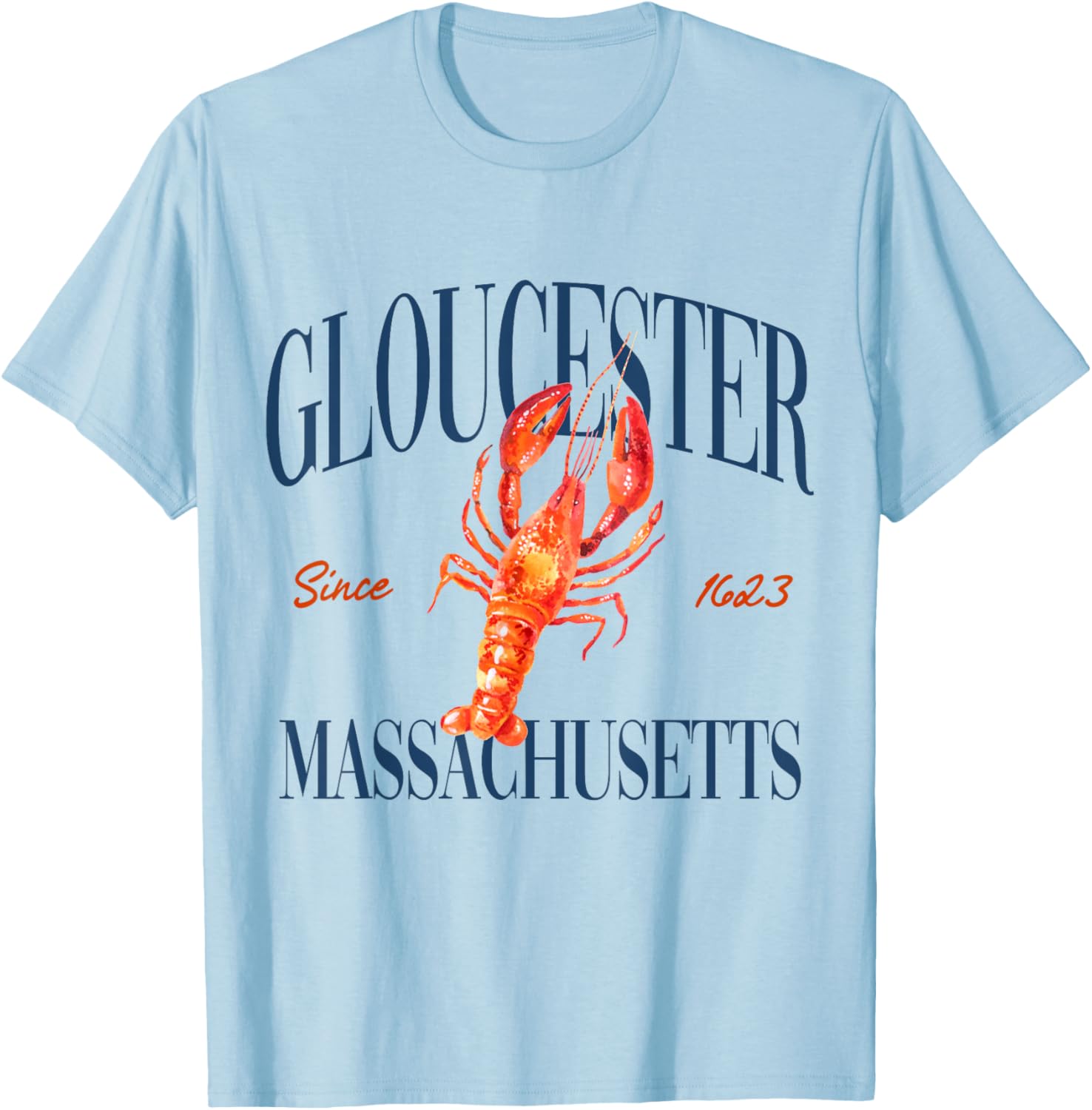 Gloucester Massachusetts Est. 1623 - Old Money, Classic T-Shirt - T-Shirt | Light Blue
