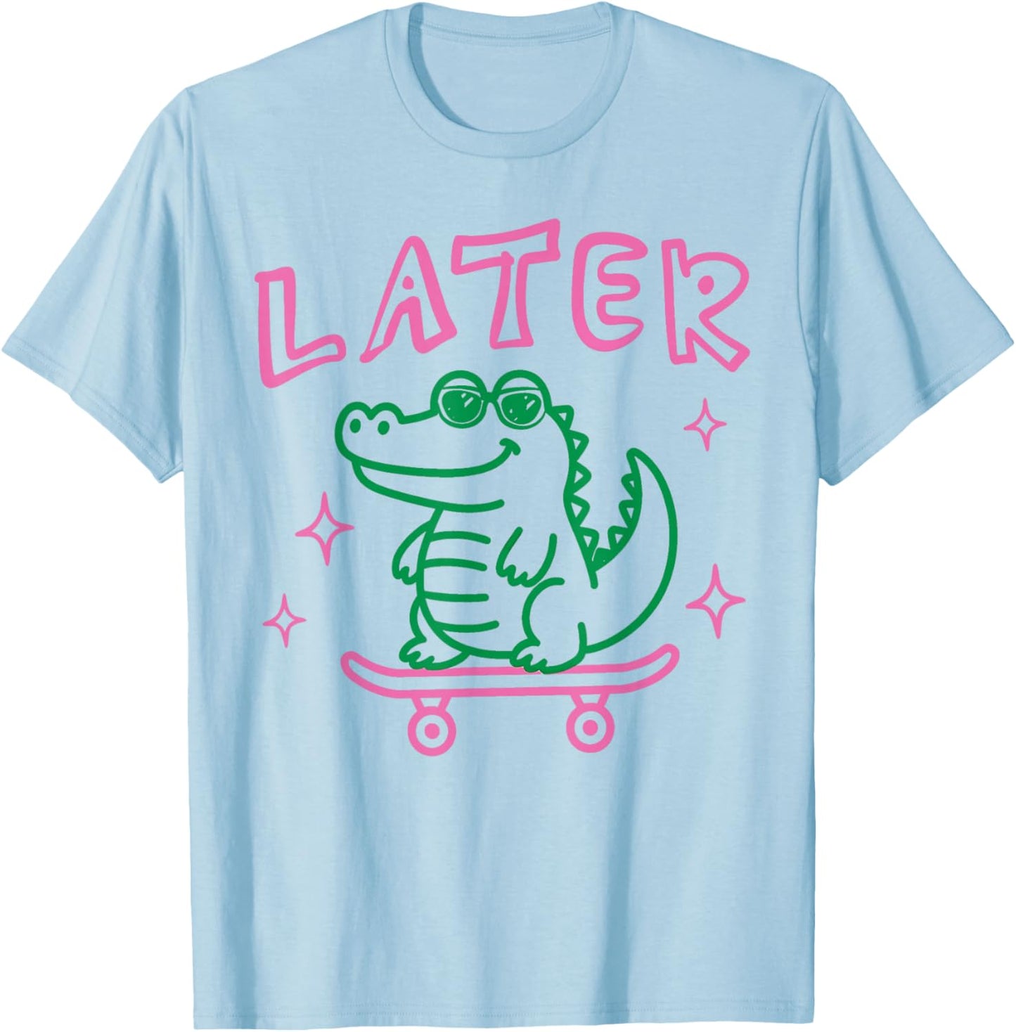 Later Gator Funny Alligator Preppy Last Day Teachers Kids T-Shirt - T-Shirt | Light Blue
