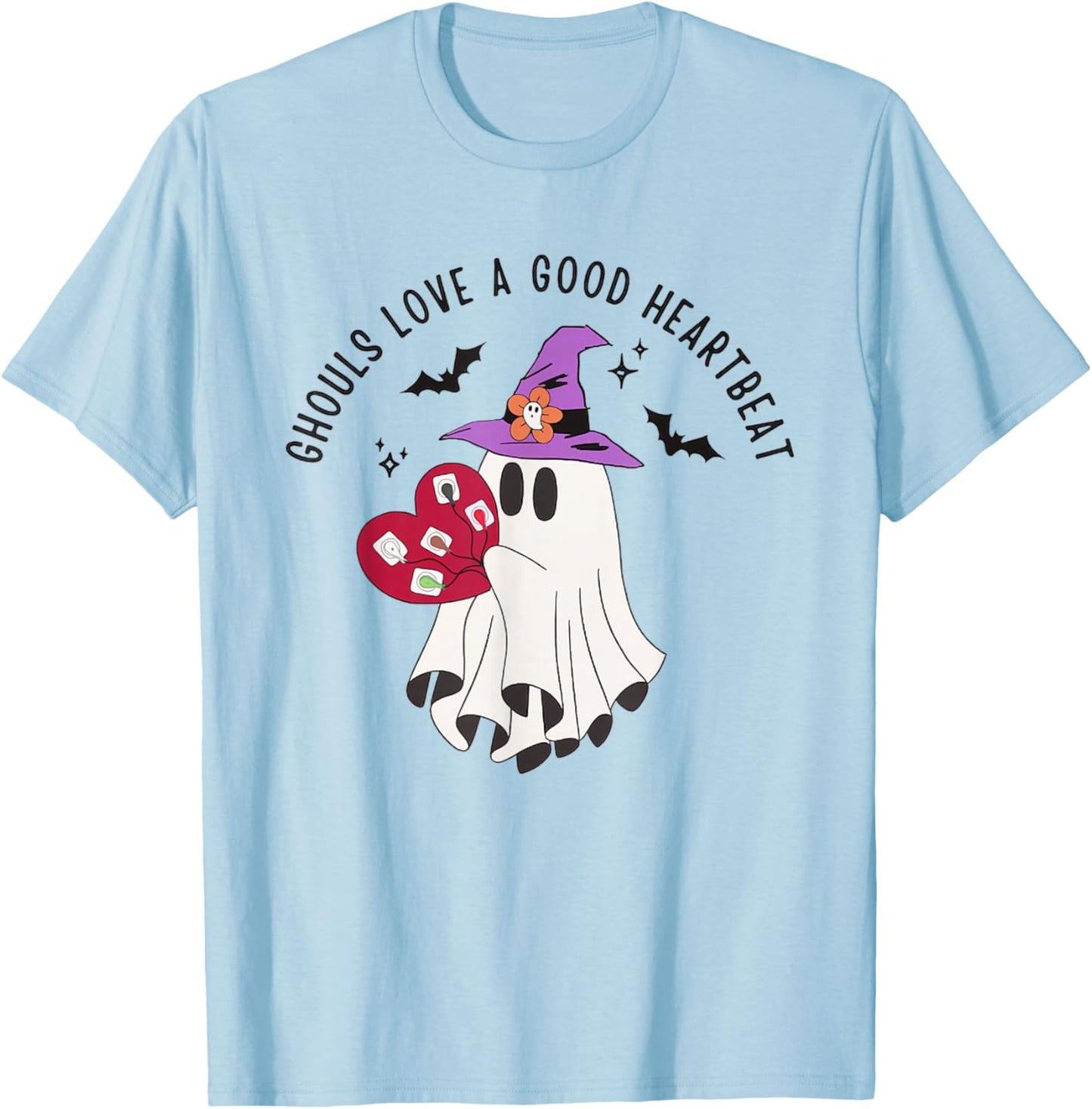 Cardiologist Halloween Cardiology Nurse Telemetry Nurse Ekg T-Shirt - T-Shirt | Light Blue