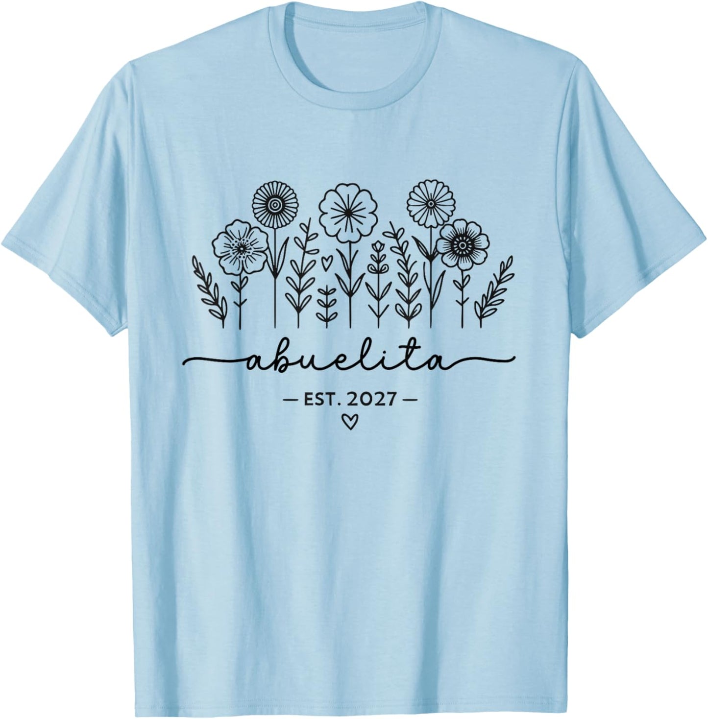 Abuelita 2027 Spanish Pregnancy Announcement Abuela 2027 T-Shirt - T-Shirt | Light Blue