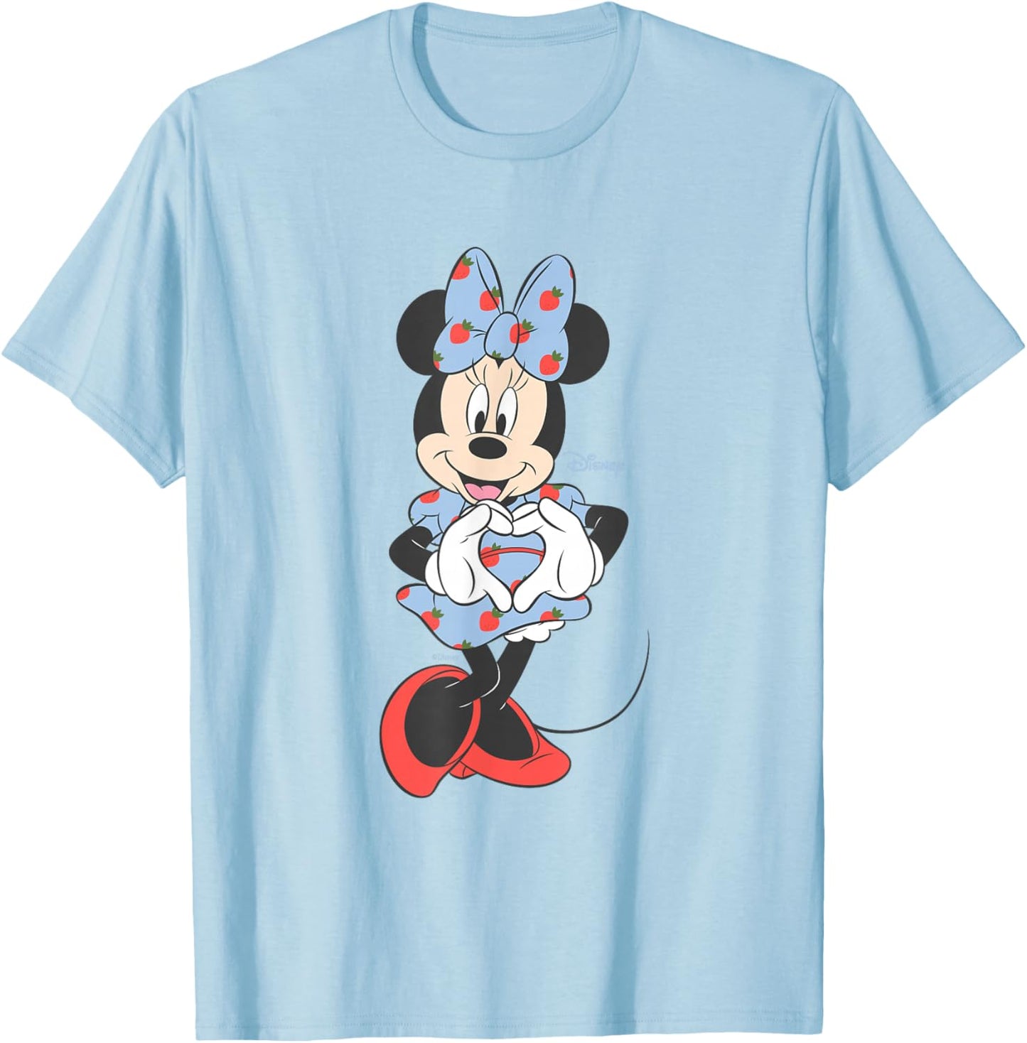 Disney Minnie Mouse Sweet Strawberry Valentine's Day T-Shirt - T-Shirt | Light Blue