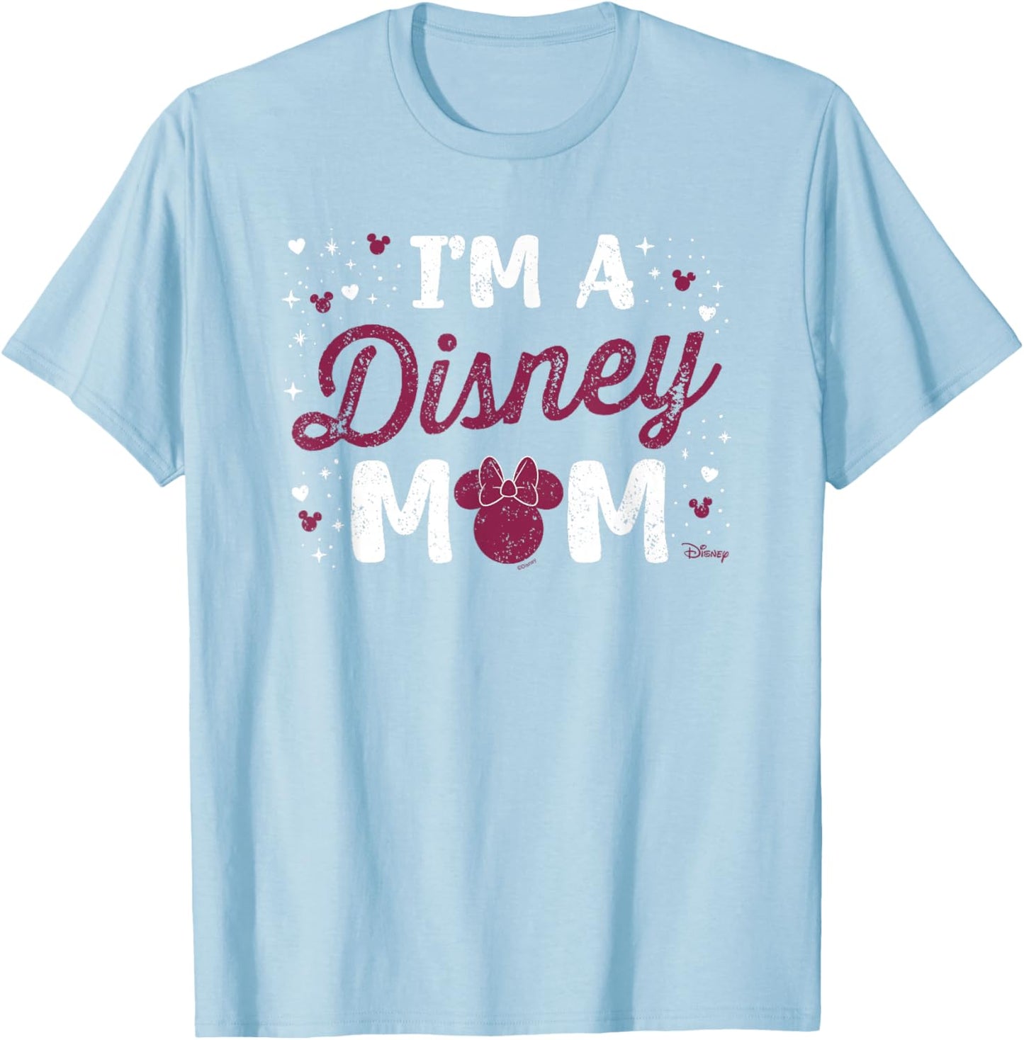 Disney Minnie Mouse I'm A Disney Mom Mother's Day T-Shirt - T-Shirt | Light Blue