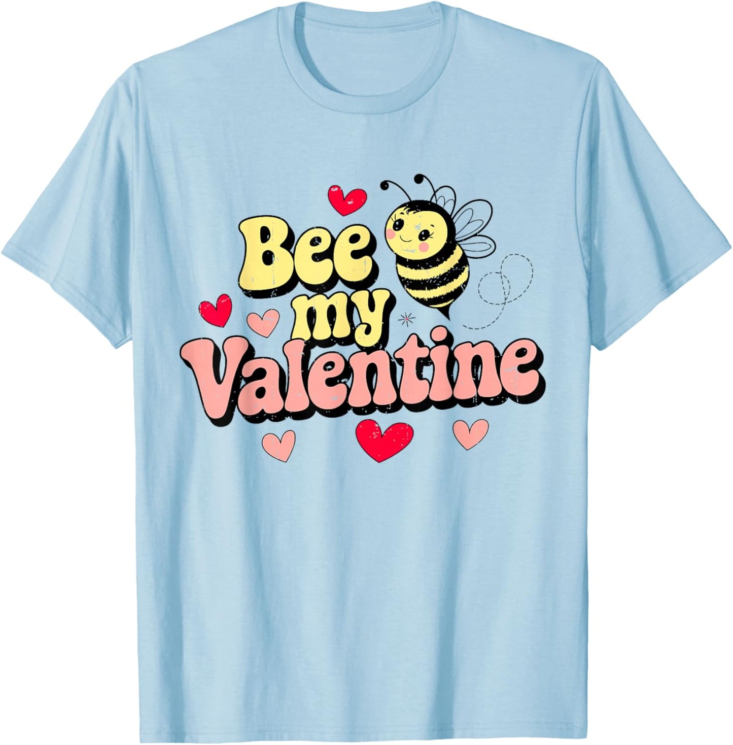 Bee My Valentine Funny Honey Bees Valentines Day Bee Lovers T-Shirt - T-Shirt | Light Blue
