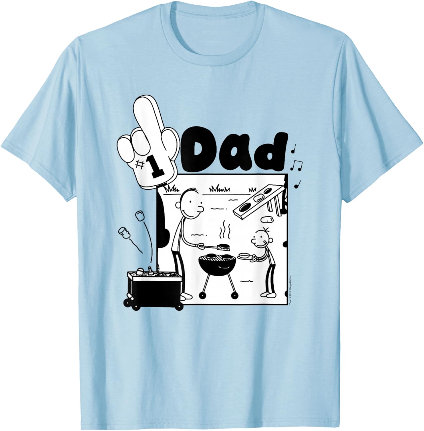 Diary of a Wimpy Kid Frank and Greg BBQ Father's Day T-Shirt - T-Shirt | Light Blue