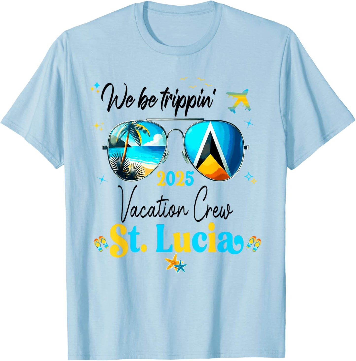 St. Lucia Vacation Trip 2025 Outfit T-Shirt - T-Shirt | Light Blue