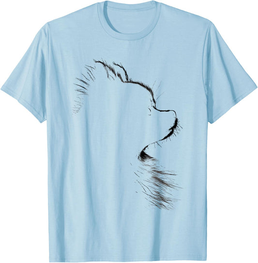 Retro Pomeranian Silhouette T-Shirt - T-Shirt | Light Blue