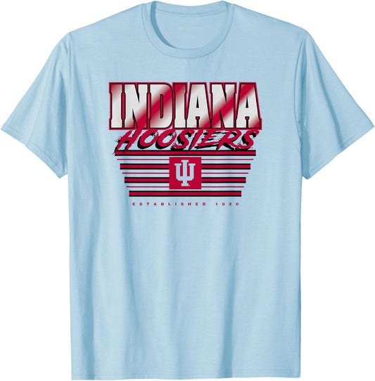 Indiana Hoosiers Vintage 90's Decibel White T-Shirt - T-Shirt | Light Blue
