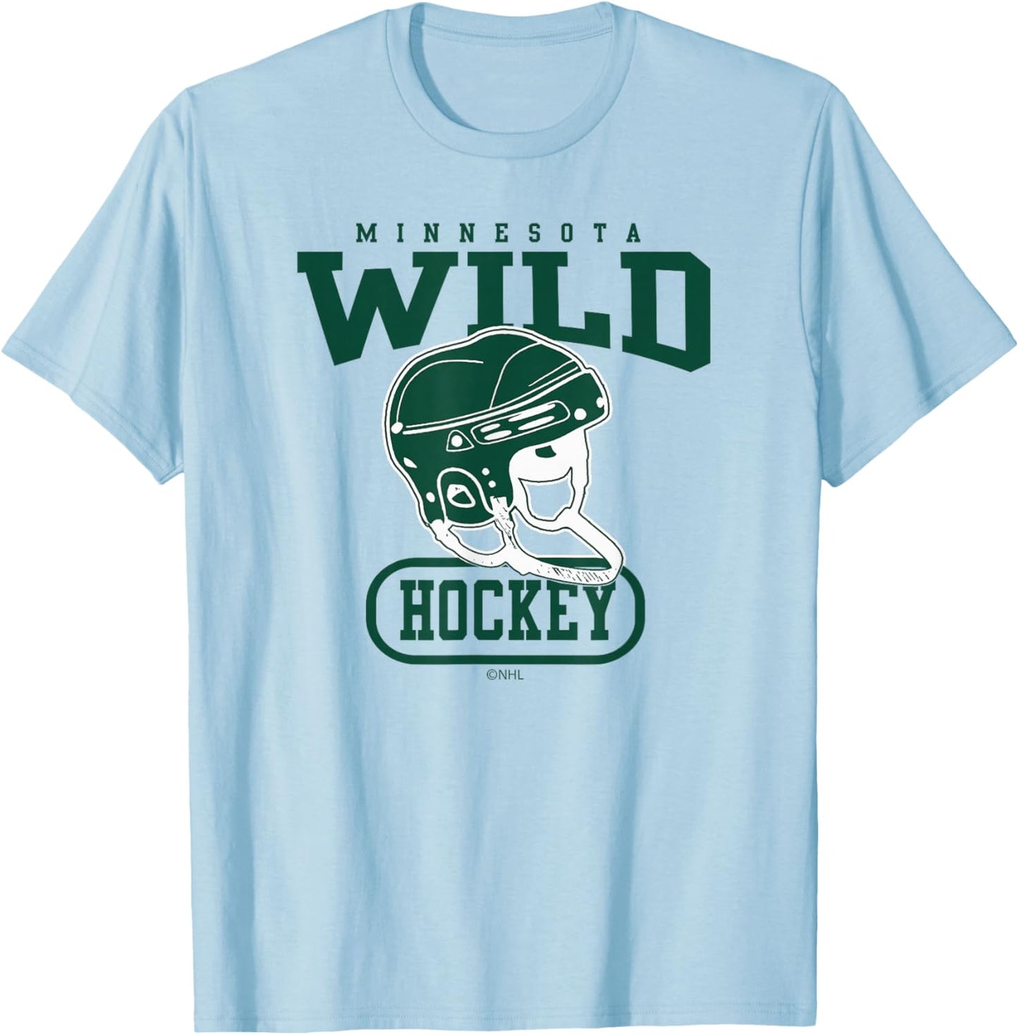 Minnesota Wild Helmet Gray NHL Officially Licensed T-Shirt - T-Shirt | Light Blue