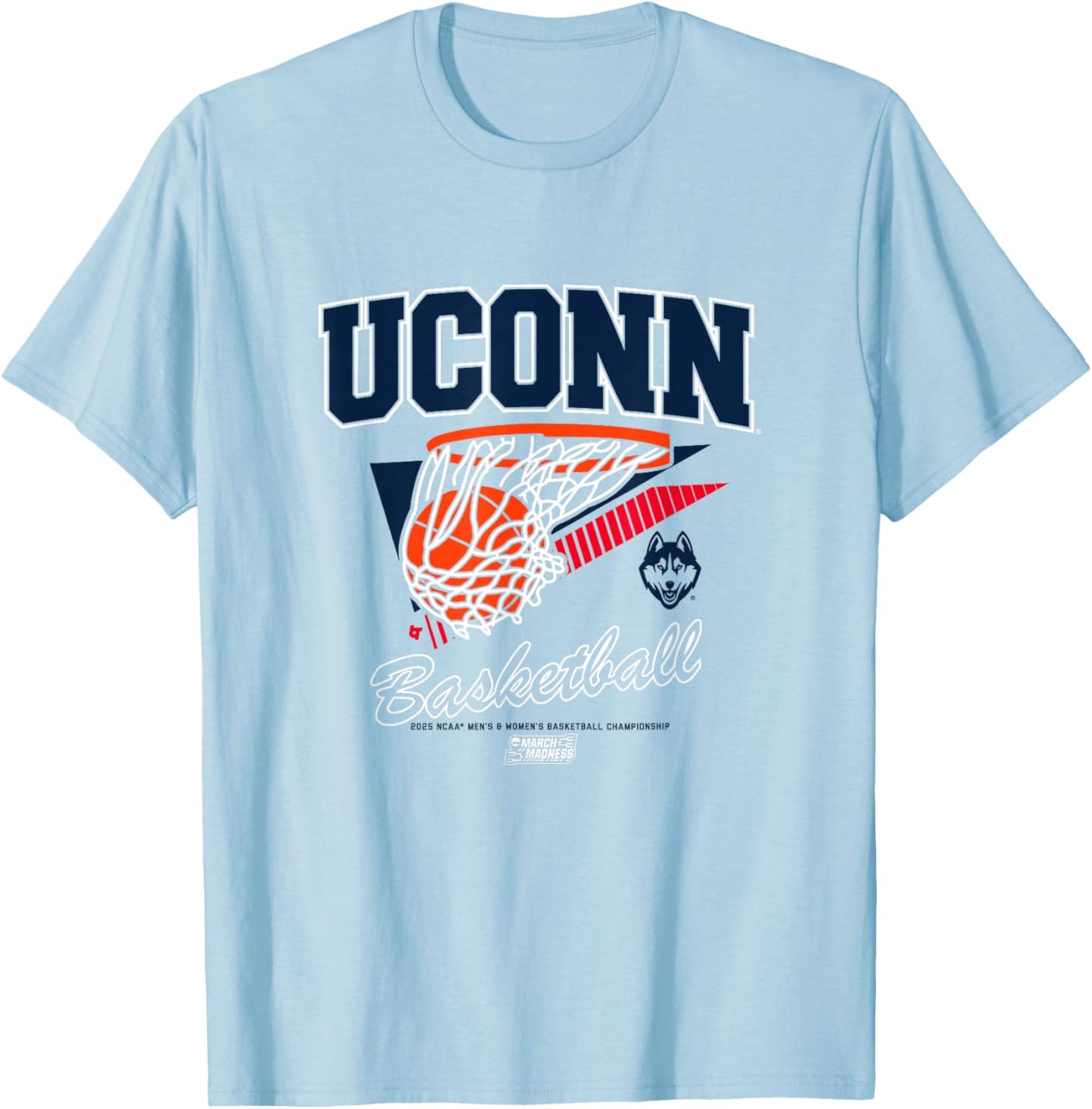 UConn Huskies Basketball 2025 March Madness Basketball NCAA T-Shirt - T-Shirt | Light Blue