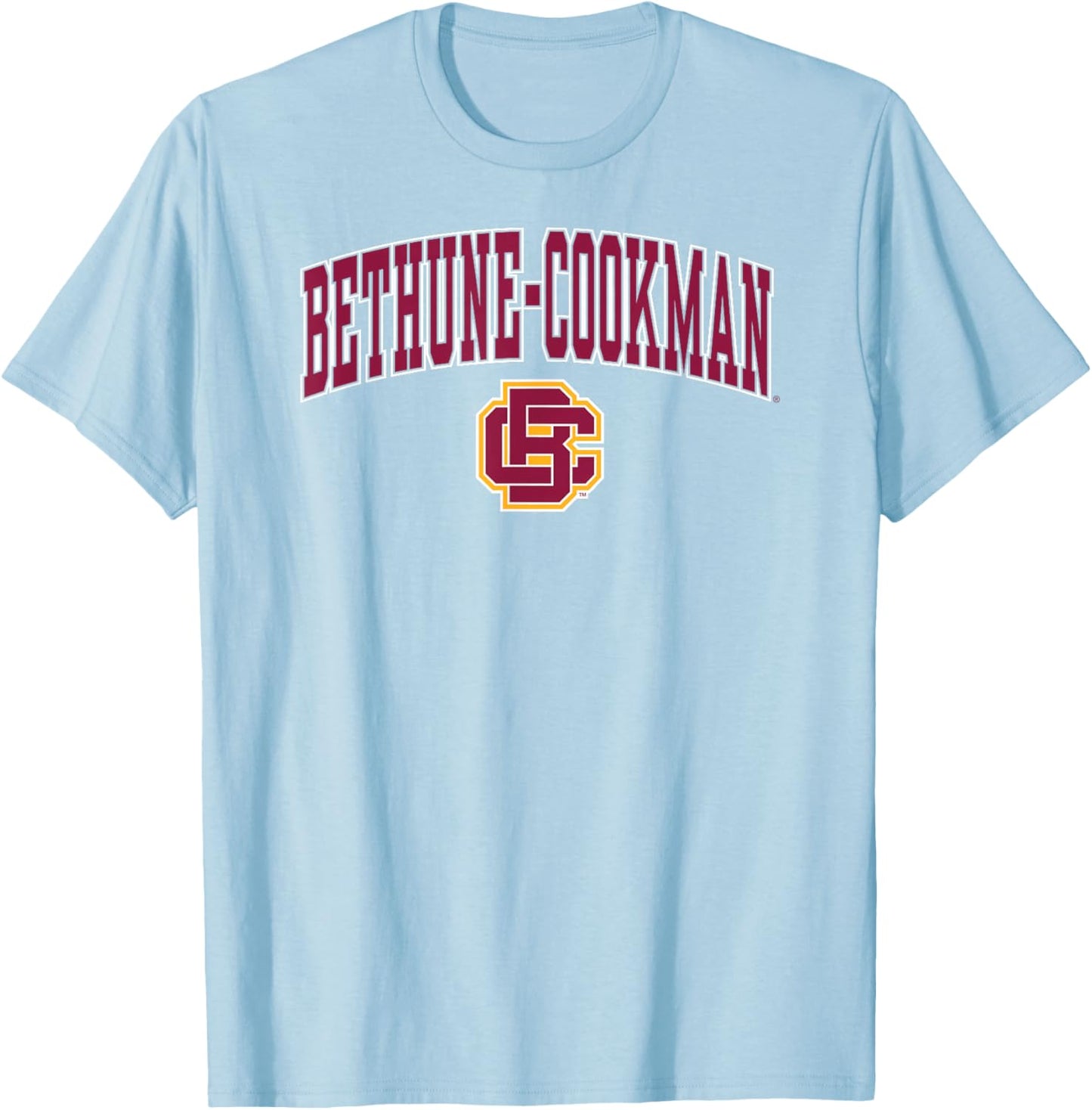 Bethune–Cookman Wildcats Arch Over Gray Officially Licensed T-Shirt - T-Shirt | Light Blue