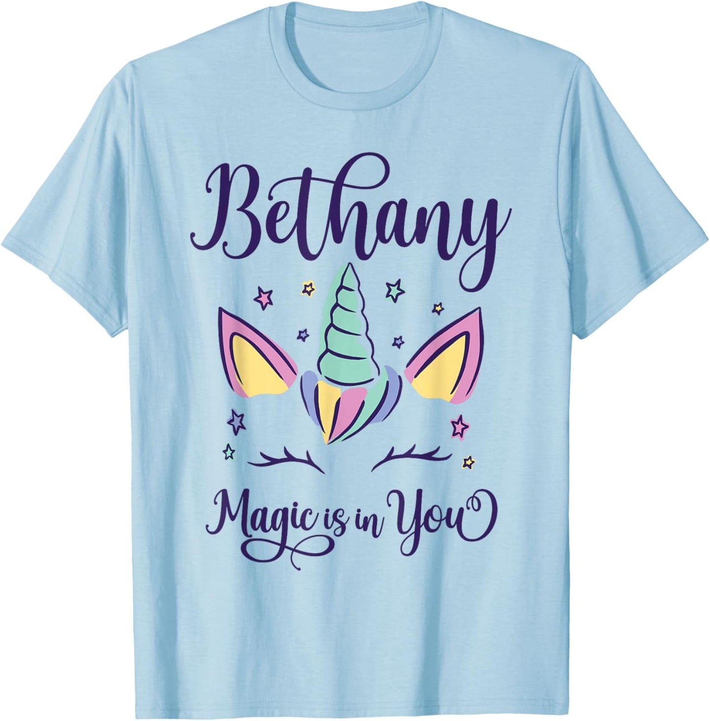 First Name Bethany Personalized I Love Bethany T-Shirt - T-Shirt | Light Blue